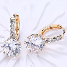 Load image into Gallery viewer, 14K Gold Plating Swarovski Elements Starburst Design Lever Back Earrings