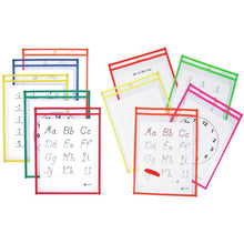 Load image into Gallery viewer, 25-Pack: Reusable Dry Erase Pockets - Assorted Colors