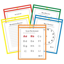 Load image into Gallery viewer, 25-Pack: Reusable Dry Erase Pockets - Assorted Colors