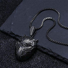 Load image into Gallery viewer, Black Panther Iced Out Crystal Pav'e Pendant Necklace