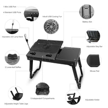 Load image into Gallery viewer, Foldable Laptop Table Bed Notebook Desk with Cooling Fan Mouse Board
