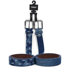 Load image into Gallery viewer, 2-Pack: Men's Parquet Jean Washed Denim Belts - Size: Small