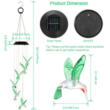 Load image into Gallery viewer, LED Solar String Lights Hummingbird Wind Chime
