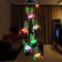 Load image into Gallery viewer, LED Solar String Lights Hummingbird Wind Chime