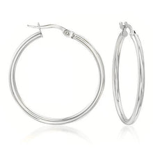 Load image into Gallery viewer, Solid Sterling Silver Plain French Lock Hoops