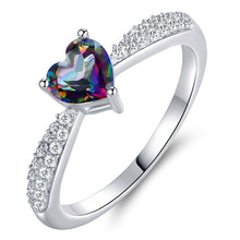 Load image into Gallery viewer, White Gold 3ct Heart-Cut Mystic Topaz Engagement Ring - Assorted Sizes