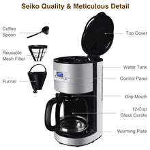 Load image into Gallery viewer, 12-Cup Programmable Stainless Steel Coffee Maker
