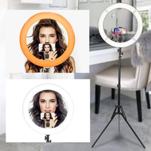 Load image into Gallery viewer, 18" LED Ring Light 55W 3200K-5 600K Dimmable Selfie Ring Light
