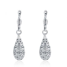 Load image into Gallery viewer, 18K Gold Laser Cut Filigree Drop Earrings - Assorted Colors

