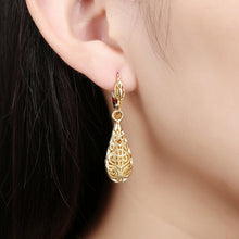 Load image into Gallery viewer, 18K Gold Laser Cut Filigree Drop Earrings - Assorted Colors
