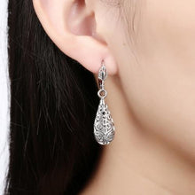 Load image into Gallery viewer, 18K Gold Laser Cut Filigree Drop Earrings - Assorted Colors
