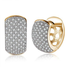 Load image into Gallery viewer, 18K Gold Swarovski Crystal Micro Pav'e Thick Cut Round Huggies Set
