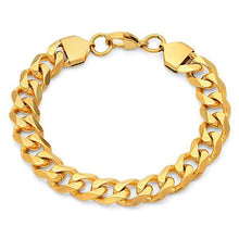 Load image into Gallery viewer, Men's 18k Gold Plated Stainless Steel Cuban Link Chain Bracelet/Necklace Set
