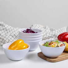 Load image into Gallery viewer, 6-Piece Set: White Melamine Cereal Bowls 20oz
