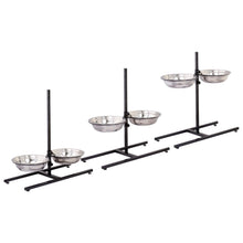 Load image into Gallery viewer, Adjustable Metal Pet Dog Feeder Bowls Elevated Stainless Steel Double Bowl Dish

