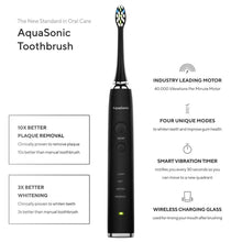 Load image into Gallery viewer, AquaSonic Black Series Pro Ultra Whitening 40,000 VPM Rechargeable Electric Toothbrush
