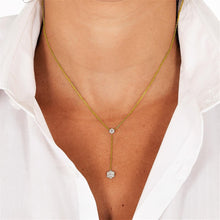 Load image into Gallery viewer, Double Flower Cubic Zirconia Necklace
