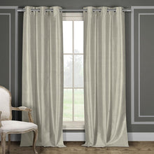 Load image into Gallery viewer, Heavy Faux-Silk Double-Layered Blackout Thermal Panel Pair - Assorted Colors
