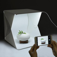 Load image into Gallery viewer, Shibusa Folding Photo Studio Kit Box with 2 LED Light Strips
