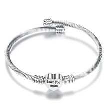 Load image into Gallery viewer, Mother's Day Stainless Steel Heart Charm Bangle
