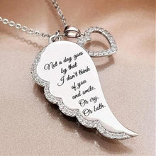 Load image into Gallery viewer, &quot;Not a Day Goes By&quot; Crystal Pav&#39;e Angel Wings Necklace
