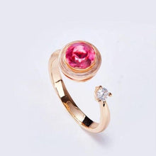 Load image into Gallery viewer, Pink Topaz Pave Adjustable Ring Made with Swarovski Crystals
