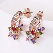 Load image into Gallery viewer, Rainbow Mona Lisa Stud Earring in 18K Rose Gold Plated
